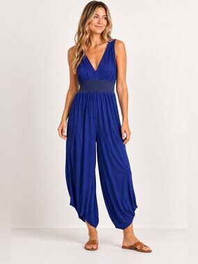 Grey State Apparel Brandy Jumpsuit NEW with tags One Size Indigo Cotton/Linen